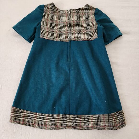Vintage Green & Plaid Dress 4t - Picture 6 of 6